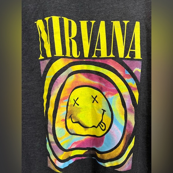 Nirvana Heather Black Short Sleeve Graphic Band Tee Size XL - Picture 3 of 4